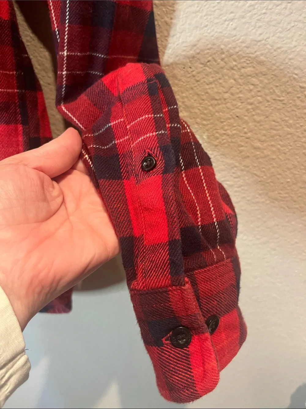 The North Face Men’s Cotton Flannel Shirt Size Small Red Black